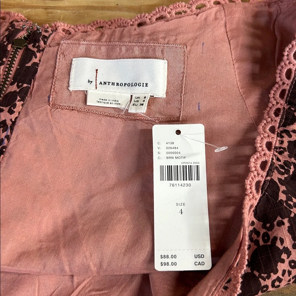 Anthropologie Off-The-Shoulder Top Boho Festival Lace Trim Crop‎ Size Small NWT - Picture 4 of 4